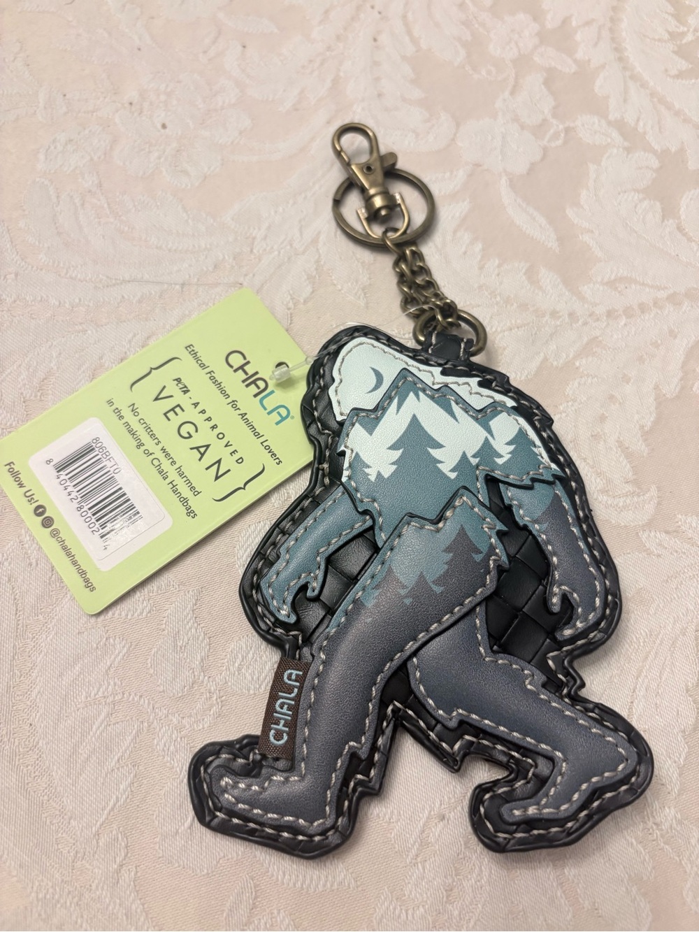 CHALA Vegan Leather Bigfoot Keychain/Bag Charm Coin Purse  - NWT